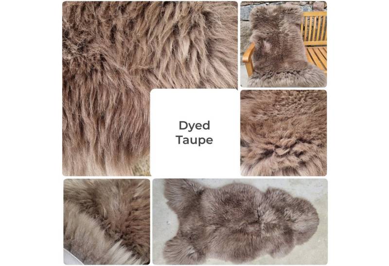 Provellus Fellteppich Premium Schaffell Natur Unikat ungeschoren, 5–10 cm Wolle, 30x30cm rund von Provellus