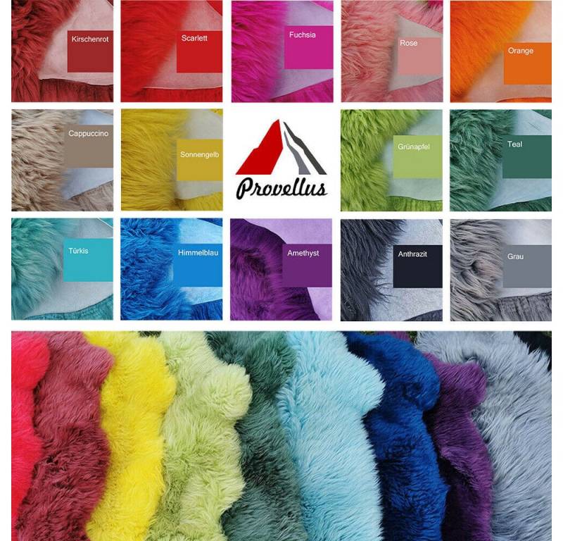 Provellus Fellteppich Top Öko Lammfell Schaffell Bunt Gefärbte Weiche Felle Neu, 80cm-100cm lang von Provellus