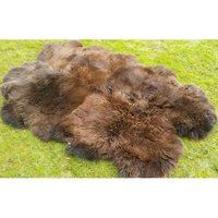Öko Vier Schaffelle Vernäht Schaffell Teppich Lammfell Braun Schnäppchen von Provellus