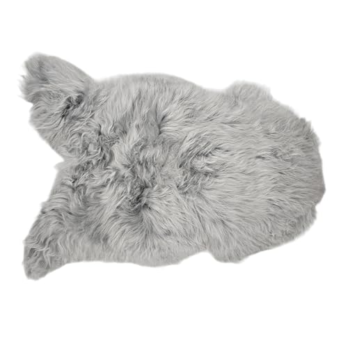 Premium Island Lammfell Schaffell Bunt Gefärbt Weich Fell Teppich Multicolor (Grau, 100-120cm x 50-65cm) von Provellus