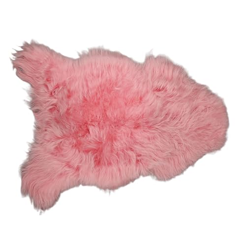 Premium Island Lammfell Schaffell Bunt Gefärbt Weich Fell Teppich Multicolor (Rose, 100-120cm x 50-65cm) von Provellus