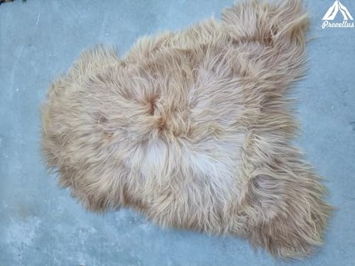 Provellus Echte Premium Langhaar Schaffelle skandinavischer Herkunft chromfrei L-XXXL (Cappuccino, 30x30cm rund) von Provellus