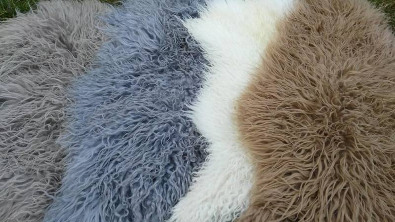 Provellus Fellteppich Island Schaffell Lockig Lammfell Weich Naturfarbig Unikat 110cm von Provellus