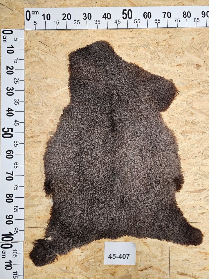 Provellus Fellteppich Gotland Schaffell Dunkelbraun – Echtfell, gelockt, Unikat von Provellus