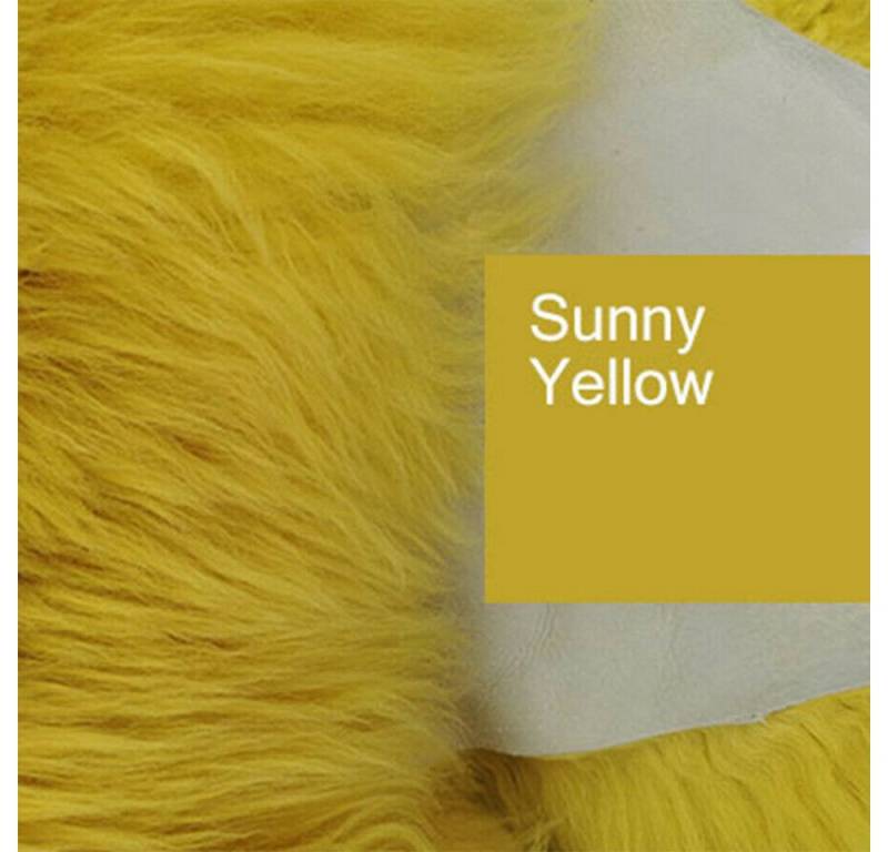 Provellus Fellteppich Top Öko Lammfell Schaffell Felle Yellow Sonnen Gelb Neu L-XL, 100cm - 120cm von Provellus