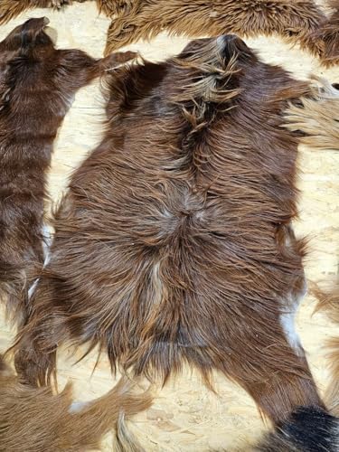 Provellus Ziegenfell Zickelfell kein Geruch | natürliche Farben | Fellteppich (Bräunlich, 80cm-100cm lang 2.Wahl) von Provellus