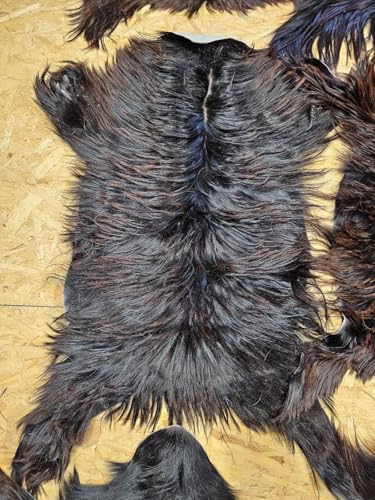 Provellus Ziegenfell Zickelfell kein Geruch | natürliche Farben | Fellteppich (Eher dunkel, 80cm-100cm lang 2.Wahl) von Provellus