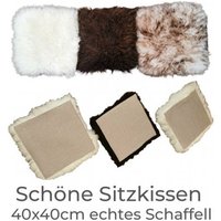 Top Sitzkissen Stuhl Auflage Natur Sitz Aus Echtem Schaffell Leinstoff Top Sitzkissen Stuhl Auflage Natur Sitz Aus Echtem Schaffell Leinstoff von Provellus