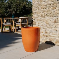 Handgemachter, Frostbeständiger Blumentopf Aus Keramik „Platon" - Honig-Orange Stilvoll & Robust von Provencelia