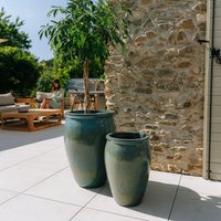 Keramik-Blumentopf Bacchus Azurblau | Handgefertigt Frostbeständig Mediterran Garten Ø 36 cm × H 52 Keramik-Blumentopf Bacchus Azurblau | Handgefertigt Frostbeständig Mediterran Garten Ø 36 cm × H 52 von Provencelia