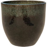 Keramik-Blumentopf Lancelot Schwarz-Grün | Handgefertigt Frostbeständig Ø 29 cm × H 26 von Provencelia