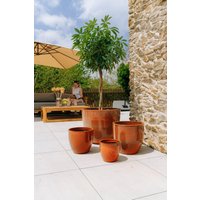 Keramik Blumentopf Terracotta - Lancelot Herbstorange | Handgefertigt Frostbeständig Ø 29 cm × H 26 von Provencelia