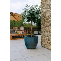 Keramik Blumentopf Terracotta - Lancelot Stahlblau | Handgefertigt Frostbeständig Ø 29 cm × H 26 von Provencelia