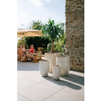 Keramik Blumentopf Terracotta - Merovee Perle | Handgefertigt Frostbeständig Ø 30 cm × H 45 von Provencelia