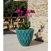 Keramik Blumentopf Terracotta - Monet Türkis | Handgefertigt Frostbeständig Ø 38 cm × H von Provencelia