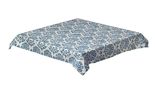 Provencestoffe Elegante Mitteldecke mit blauen Ornamenten, ca. 95x95 cm von Provencestoffe.com