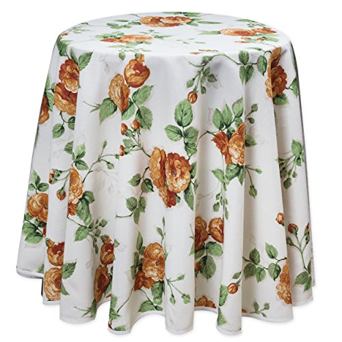 Provencestoffe Runde Tischdecke, Rose mediterran, 180 cm, pflegeleicht von Provencestoffe.com
