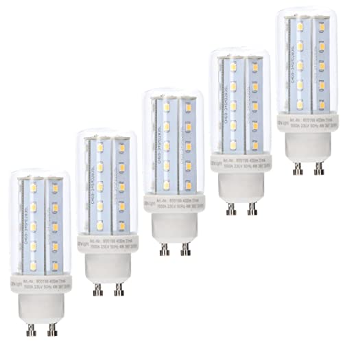 Proventa® LED Stab GU10 4W warmweiß Glas klar CRI97 für beste Farbwiedergabe 5er Sparpack von Proventa