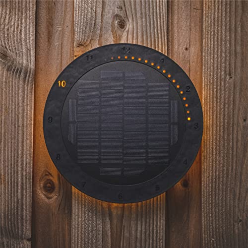 Proventa® SunLight Design LED-Wandleuchte mit Uhr IP65 mit Backlight warmweiss von Proventa