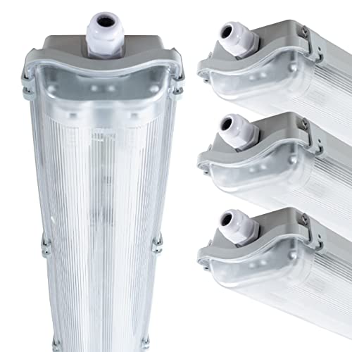 Proventa LED-Feuchtraumleuchte 150cm 48W 2x Röhre G13 kaltweiss - 4x Sparpack von Proventa
