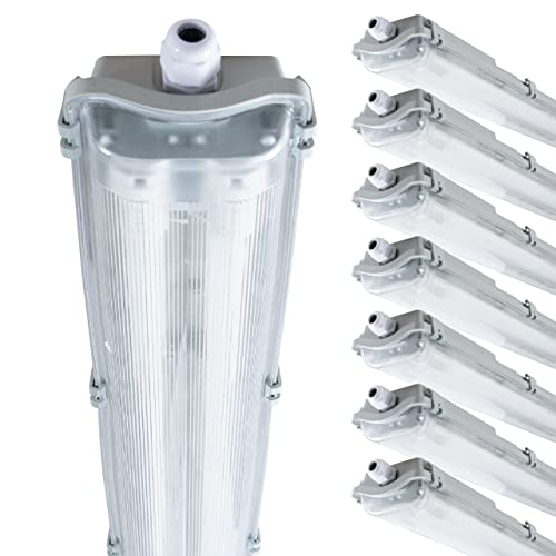 Proventa LED-Feuchtraumleuchte 60cm 18W 2x Röhre G13 kaltweiss - 8x Sparpack von Proventa