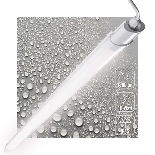 Proventa LED Feuchtraumleuchte Unterbauleuchte 18W 1900 Lumen 4000K neutralweiß IP65 120cm - 1-Pack (1) von Proventa