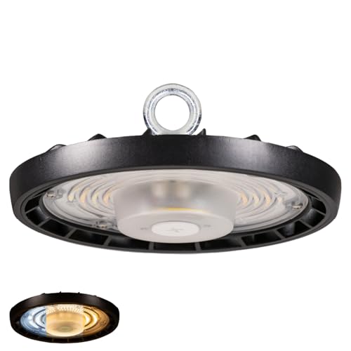 Proventa LED-Highbay 100W 9-in-1 IP65 Leistungsschalter 50/25W Lichtfarbschalter 3000K 4000K 6000K 1-Pack von Proventa