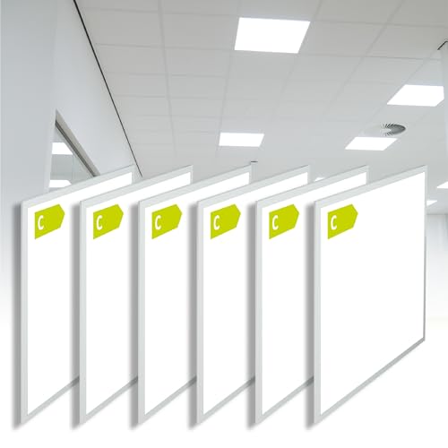 Proventa LED-Panel 25W 4250lm 62 x 62 cm neutralweiß Deckenpanel Rasterleuchte Sparpack 6 Stück von Proventa