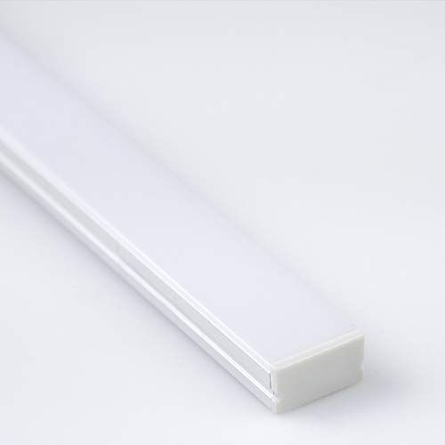 Aluminiumprofile 80 cm mit Abdeckung für LED-Treppenstufenbeleuchtung, 15 Stück, inkl. Montagematerial von Proventa