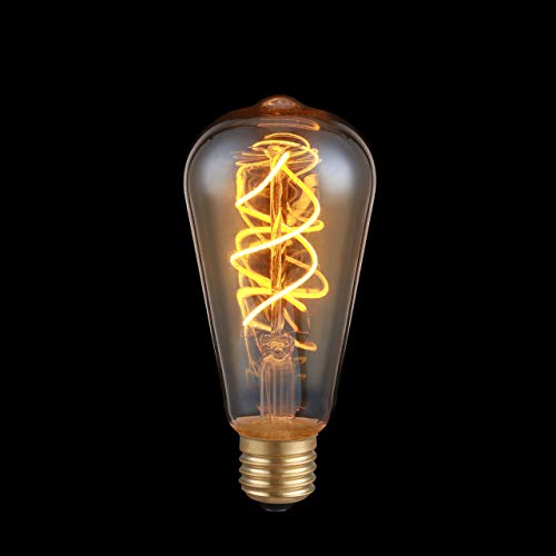 proventa Edison Filament-Birne dimmbar E27 4 Watt Doppelwendel 1.800 K extra-warmweiß 250lm ST64 LED-Leuchtmittel Dekolampe Vintage Retro von Proventa