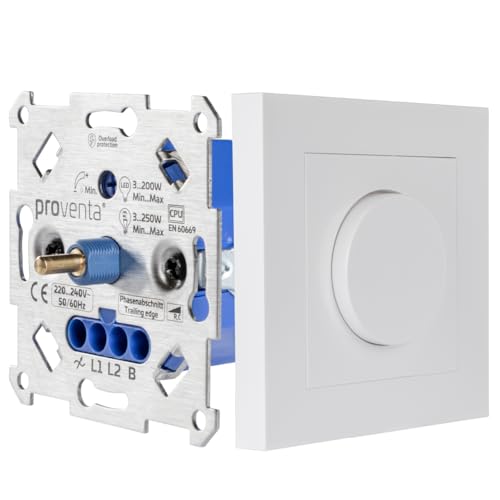 proventa LED Dimmer Phasenabschnitt 250W mit Design-Abdeckung weiß glänzend proventa LED Dimmer Phasenabschnitt 250W mit Design-Abdeckung weiß glänzend von Proventa