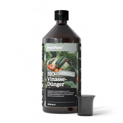 ProviPlant BIO-Vinasse Dünger – 1 Liter Spezialdünger für alle Obst- und Gemüsearten im Innen- und Außenbereich Profi-Qualität - HOCH ERGIEBIG - 200 Liter Gießwasser - Made in Germany von ProviPlant