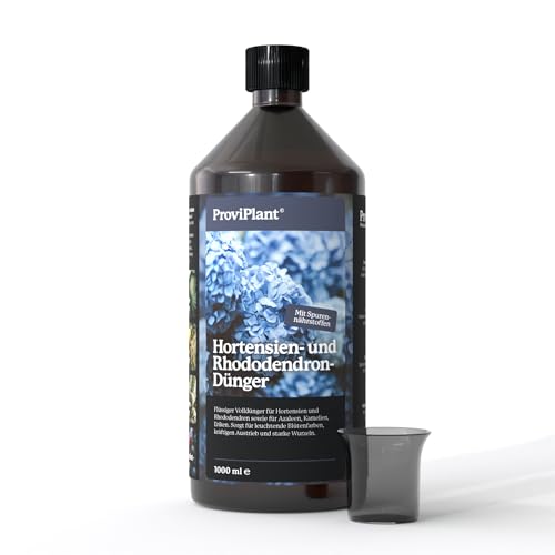 ProviPlant Hortensien Flüssigdünger – Für Hortensien, Rhododendron & Moorbeetpflanzen – 1 Liter Konzentrat für bis zu 200 Liter Gießwasser – Indoor & Outdoor – Made in Germany von ProviPlant