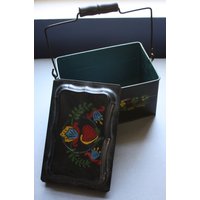 Antike Handbemalte Toleware Lunchbox von ProvoquerlaCuriosite