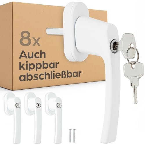 Prowiste 8 Abschließbare Fenstergriffe Weiß - 𝗞𝗶𝗻𝗱𝗲𝗿𝘀𝗶𝗰𝗵𝗲𝗿 - Einfache Montage - Mit 16 universalen Schlüsseln - Zuverlässiger Schutz von Prowiste