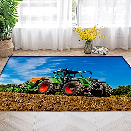Proxiceen Teppich Traktor Muster Wohnzimmer Schlafzimmer Teppich Anime/Cartoon Yogamatte/Kinderzimmer Teppich (A2,100 x 160 cm) von Proxiceen