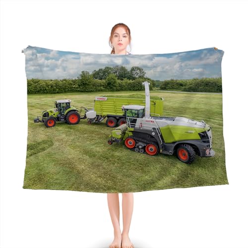 Proxiceen Traktor Decke, Farm Theme Flanelldecke,Kinderdecke 3D Drucken Decke,Superweich, Maschinenwaschbar (A11 150x200cm) von Proxiceen