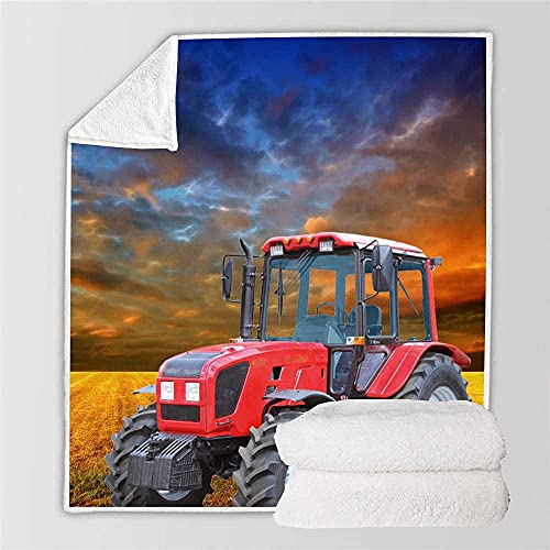 Proxiceen kuscheldecke Traktor Thema Decke Flanell Decke Sofadecke Flauschige Warme tagesdecke (Stil 9,150 x 200 cm) von Proxiceen