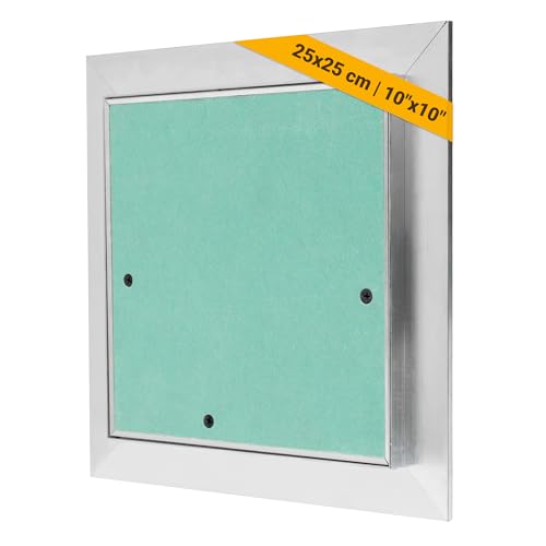 Proxinova Revisionsklappe Trockenbau 25x25 cm aus Aluminium – Abnehmbare Revisionstür und Wartungsklappe für Wand und Decke | Sicherungskastendeckel Verdeckt Drähte, Meter und Rohre von Proxinova