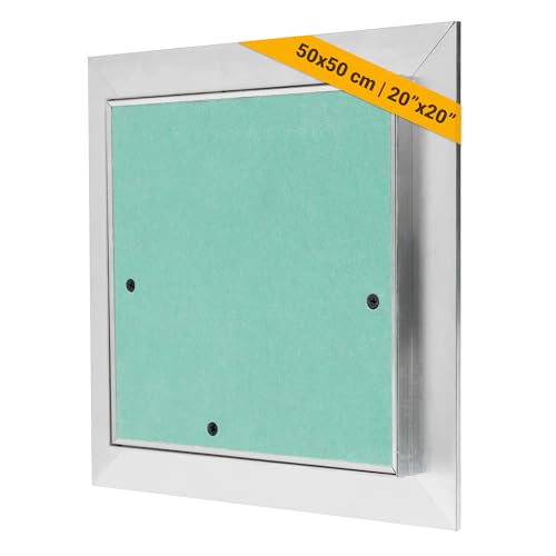 Proxinova Revisionsklappe Trockenbau 50x50 cm aus Aluminium – Abnehmbare Revisionstür und Wartungsklappe für Wand und Decke | Sicherungskastendeckel Verdeckt Drähte, Meter und Rohre von Proxinova