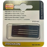 MICRO-Spiralbohrer (HSS-Stahl), 0,5 mm, 3 Stück - 28864 - Proxxon von Proxxon