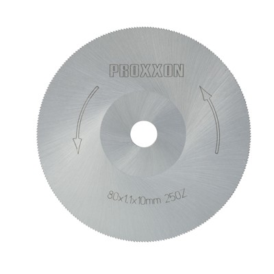 Kreissägeblatt aus hochlegiertem Spezialstahl (HSS), ø80 x 1,1 x 10mm 250 Zähne von Proxxon