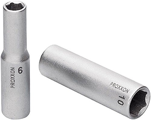 PROXXON 23775 Tiefbett Steckschlüsseleinsatz / Nuss 12mm Antrieb 6,3mm (1/4");Länge 46 mm von Proxxon