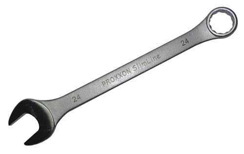 Proxxon 23924 Ring-Maulschlüssel SlimLine Größe 24mm - 15° abgewinkelt auf der Ringseite - Chrom-Vanadium Stahl von Proxxon