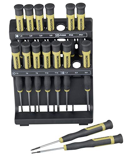 Proxxon 28148 Micro Driver Schraubendreher für Elektroniker, Kamerabauer, Uhrmacher 15 teilig mit Halter von PROXXON