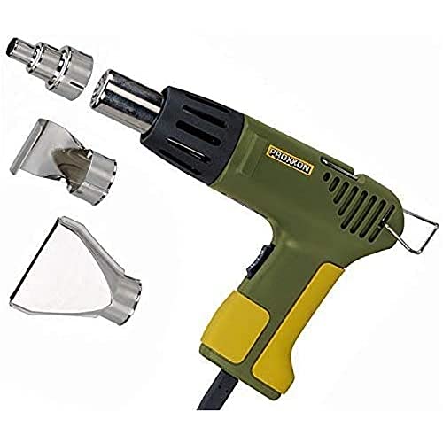 Proxxon 27130 MICRO-Heißluftpistole MH 550 mit 3 Zusatzdüsen, Black, Green, Yellow von Proxxon