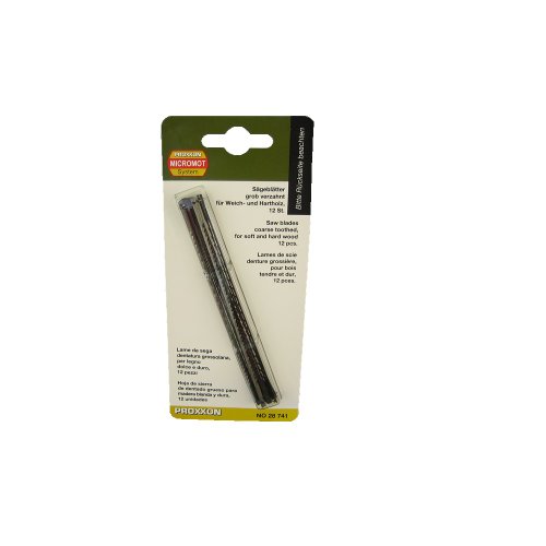 Proxxon 28741 Laubsägeblatt mit Querstift für Holz grob verzahnt 12er Packung von PROXXON