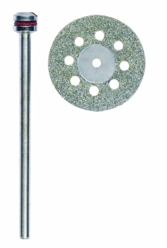 Proxxon 28844 diamantierte Trennscheibe Ø20mm mit Kühllöchern und 1 x Trägerstift Schaft Ø2,35mm von PROXXON