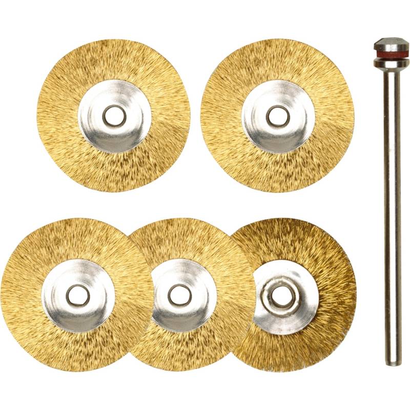 Proxxon Radbürsten Messing 22 mm 5 Stück Inkl. 1 Träger von Proxxon