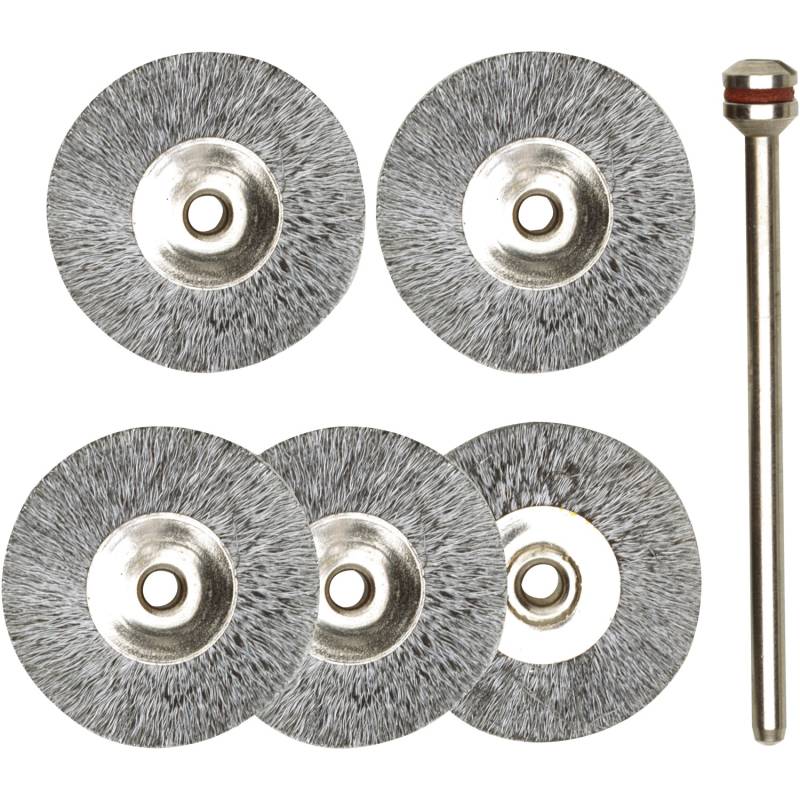 Proxxon Radbürsten Stahl 22 mm 5 Stück Inkl. 1 Träger von Proxxon